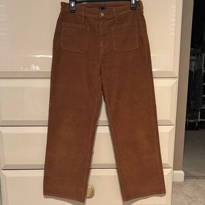 J.Crew Corduroy Sailor pant wide leg rich coffee color